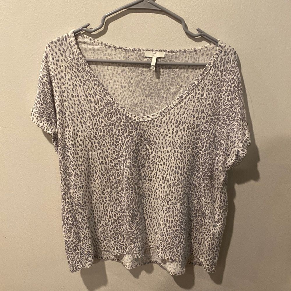 Joie Animal Print Linen T-Shirt